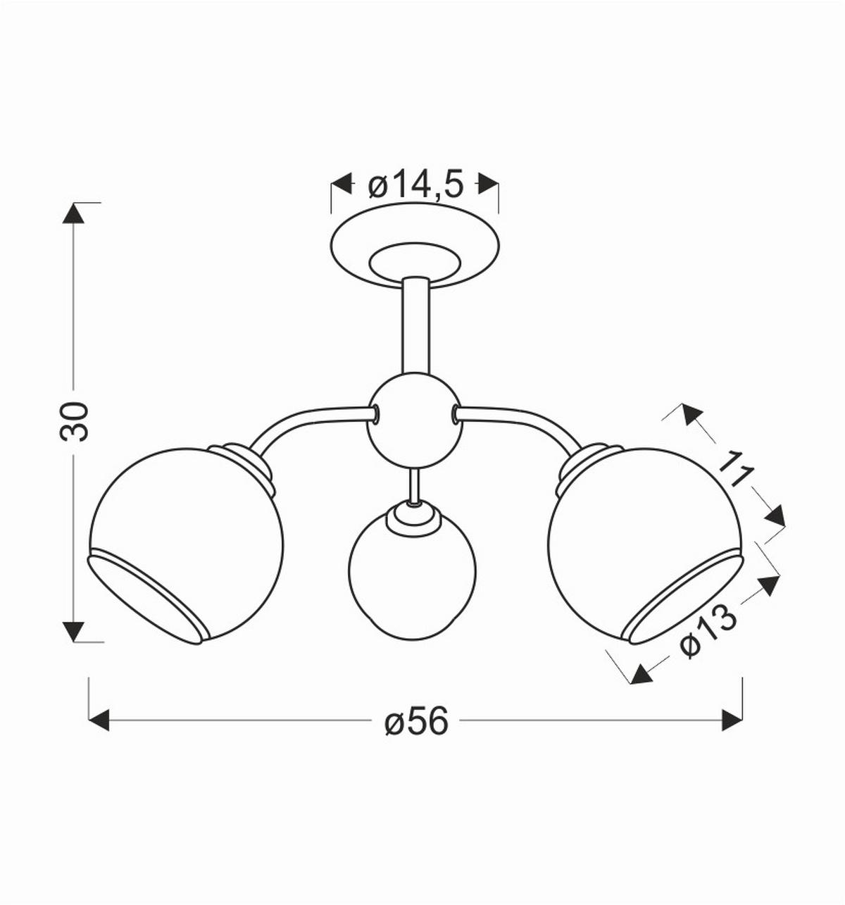 Deckenleuchte 33-26569 Marinen - Schwarz/Weiß, KONVENTIONELL, Metall (56/30cm)