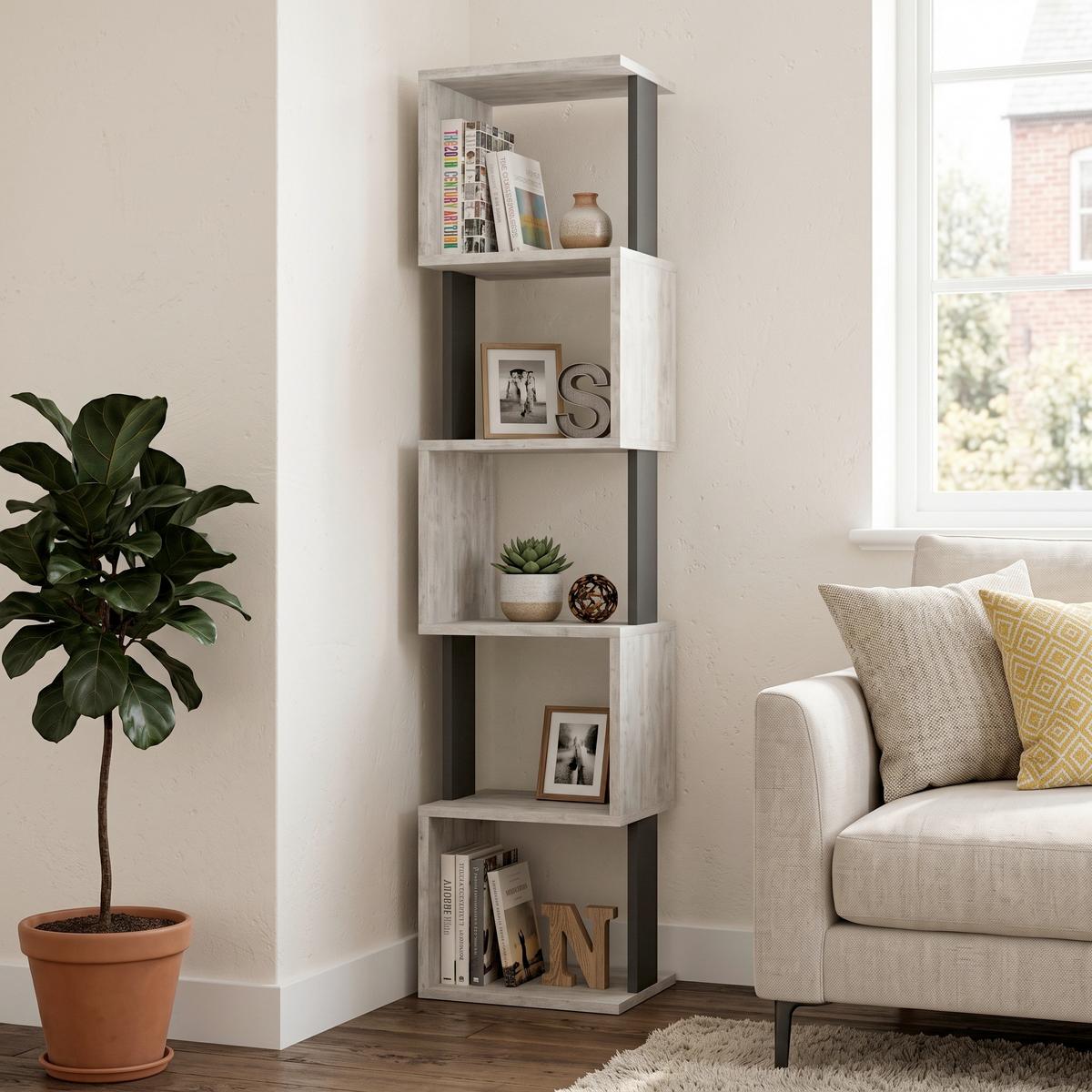 Bücherwand Piri Anthrazit/Grauweiß B: 35 cm - Design (35/161/30cm) - Livetastic
