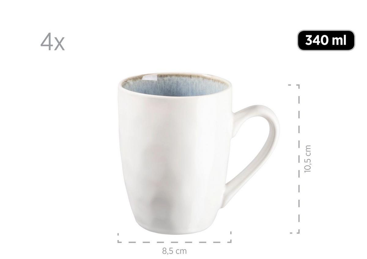 Kaffeebecherset Frozen 4-Tlg. Blau - Blau, Basics, Keramik (8,5/10,5/8,5cm) - Mäser