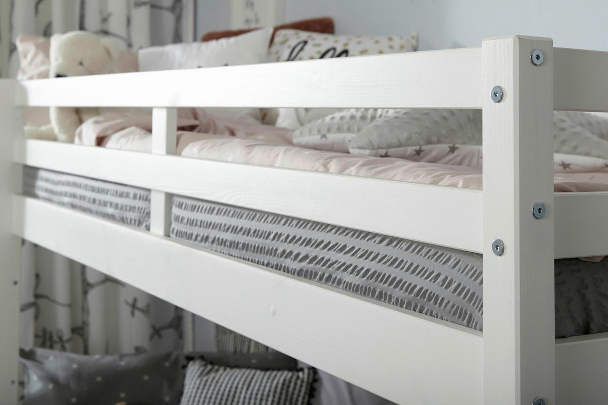 Etagenbett Finn Weiß Kiefer Massiv Mit Leiter - Weiß, MODERN, Holz (90/200cm) - MID.YOU