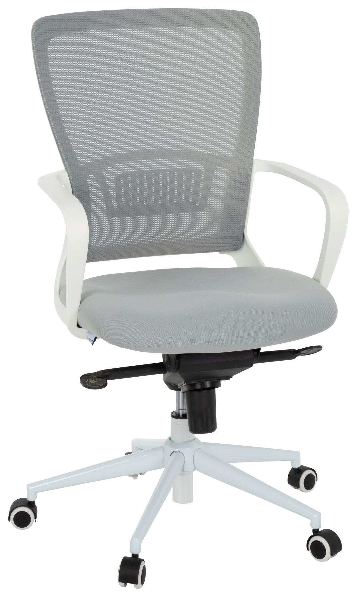 Drehstuhl Estria Grau/Weiß - Weiß/Grau, MODERN, Kunststoff/Textil (56/107/58cm) - MID.YOU