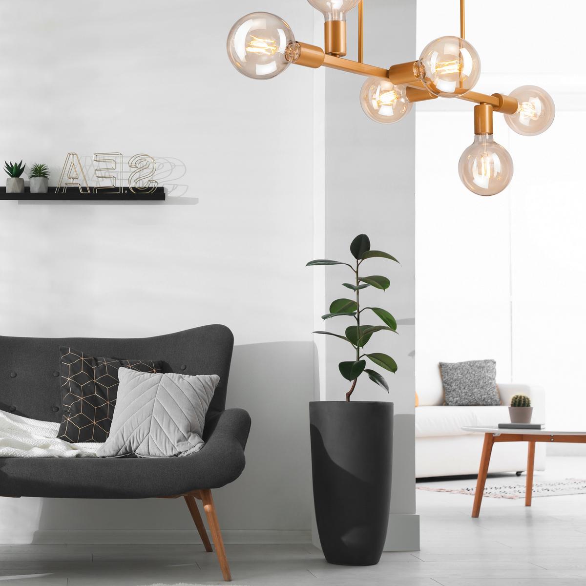 Deckenleuchte Astrid Goldfarben B: 39 cm - Goldfarben, Basics, Glas/Metall (90/39/73cm)