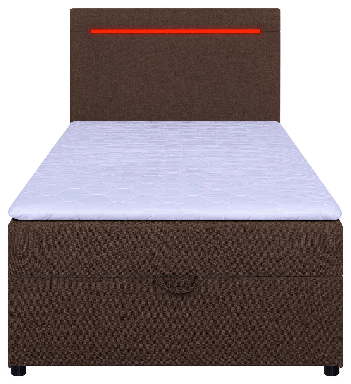 Boxbett Pisa 100 Led 100x200 Braun - Schwarz/Braun, MODERN, Holzwerkstoff/Textil (100/200cm) - MID.YOU