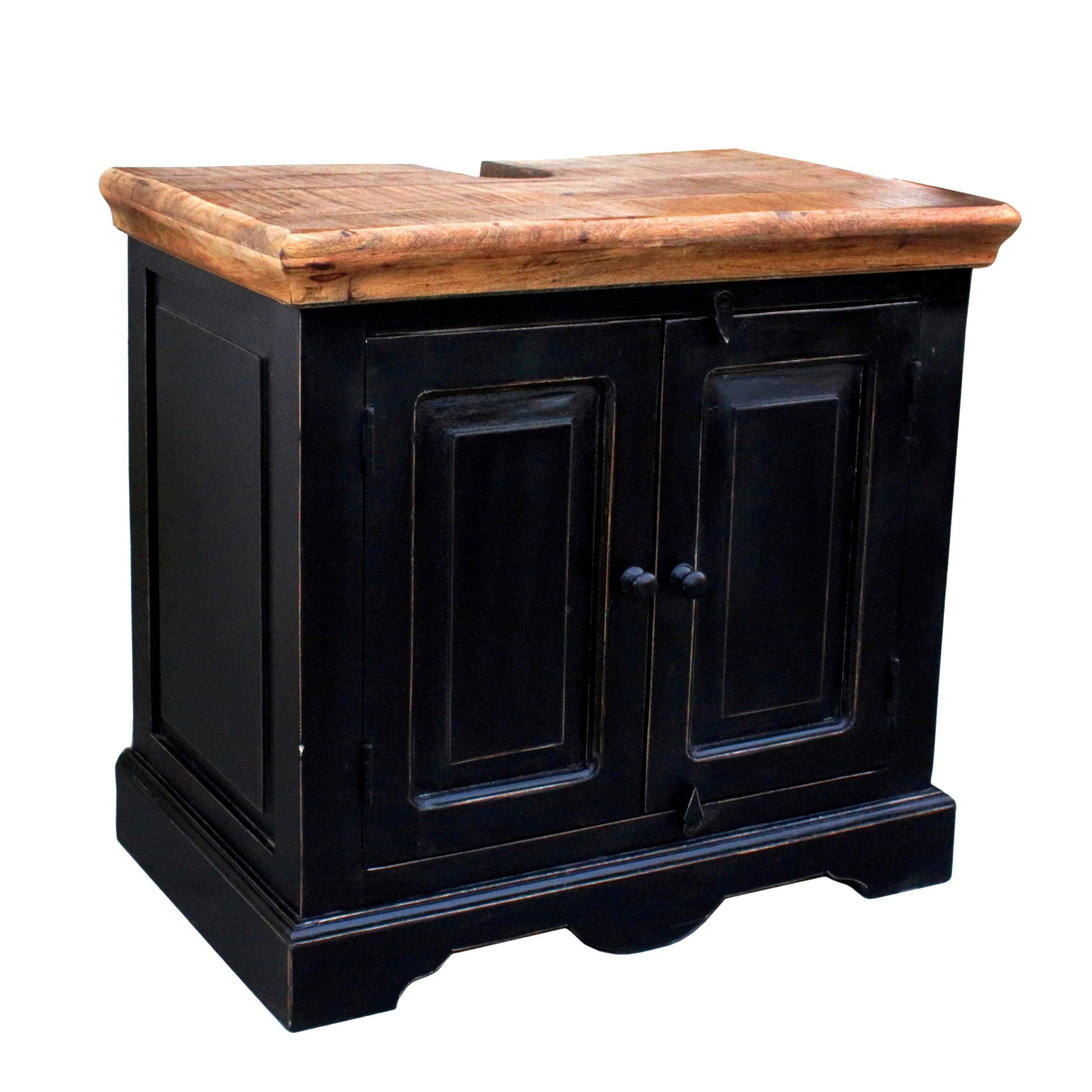 UNTERSCHRANK Honig/Schwarz B: 66cm - Schwarz/Honig, Design, Holz/Holzwerkstoff (66/60/41cm) - MID.YOU