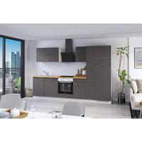 Küchenblock Ip1200 - Eichefarben/Graphitfarben, Basics, Holzwerkstoff (310cm) - Impuls