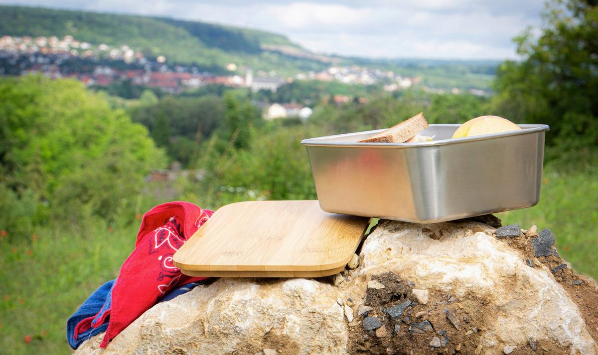 Lunchbox Ew-Lb-1720 - Silberfarben, Basics, Holz/Metall (20/15/7,5cm) - Echtwerk