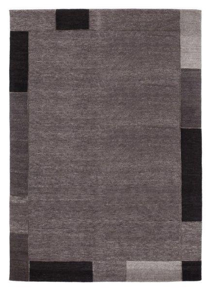Wollteppich Luwasa - Dunkelgrau, Basics, Textil (70/140cm) - Cazaris