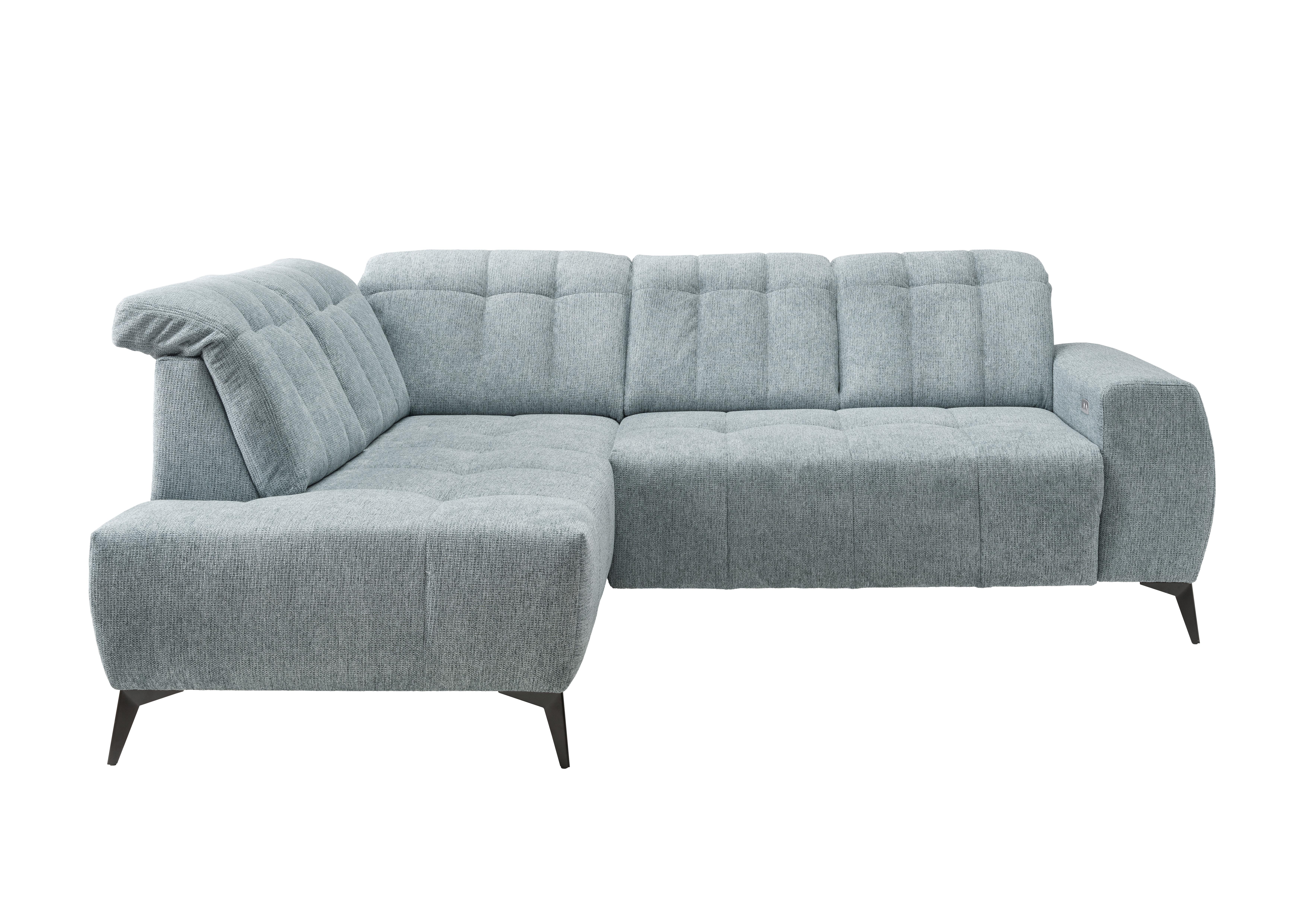 Ecksofa mit USB Anschluss Sano, Mintgrün, S: 200x261 cm - Schwarz/Mintgrün, MODERN, Textil (200/261cm) - Livetastic