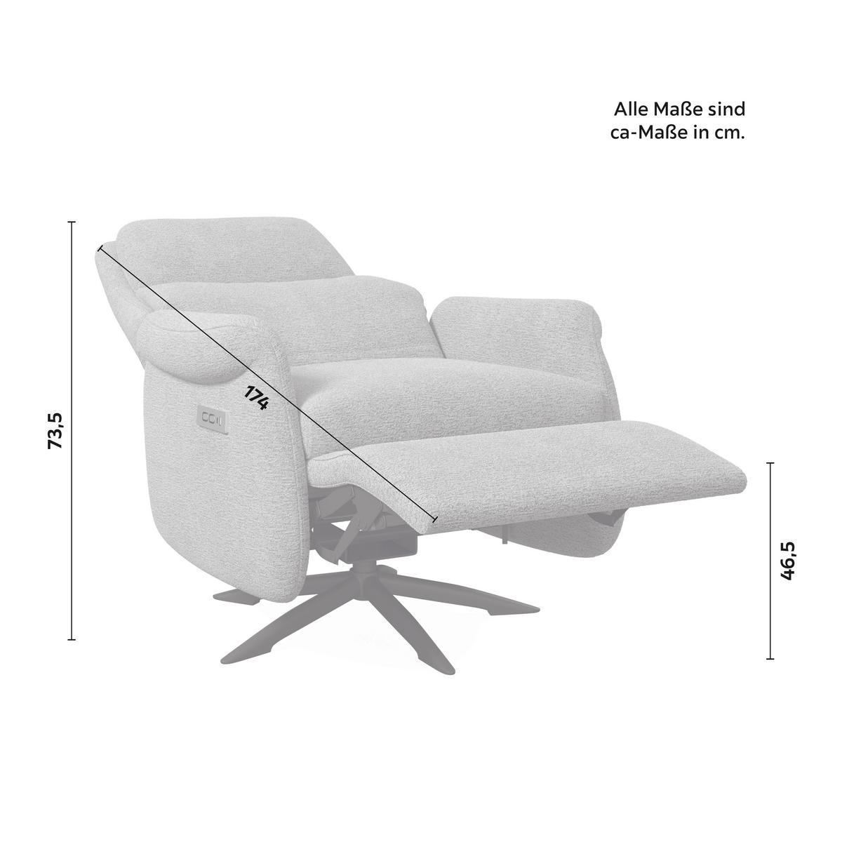 Relaxační křeslo ALICE, hnědé buklé, max. 140 kg - černá/hnědá, Moderní, kov/dřevo (76/110/94cm) - Bessagi Home