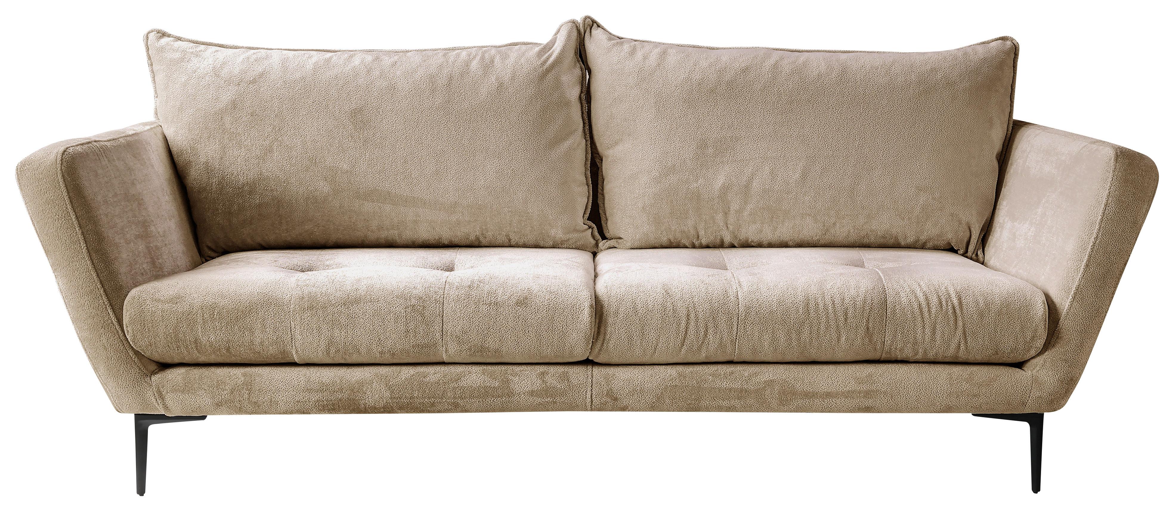Sofa Ankona Beige/Schwarz, 225 cm - Beige/Schwarz, Design, Textil (225/86/95cm) - MID.YOU