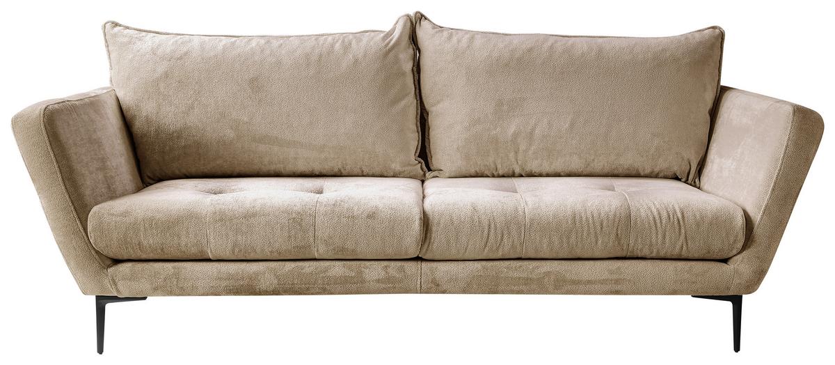 Sofa Ankona Beige/schwarz, 225 Cm - Beige/Schwarz, Design, Textil (225/86/95cm) - MID.YOU