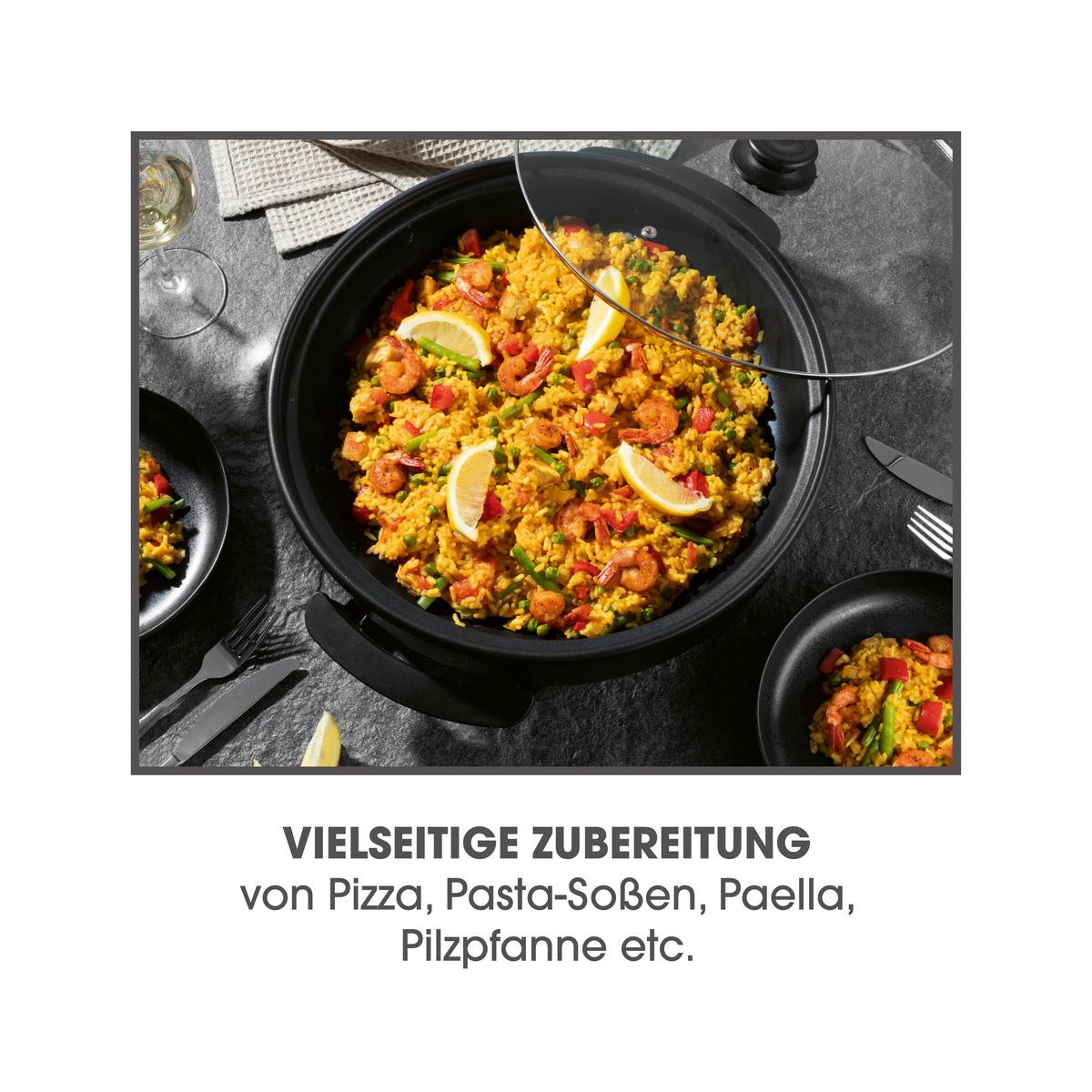 Party-pfanne Elektrisch 12316 Party-Pfanne Elektrisch - Schwarz, Basics, Glas/Kunststoff (41/45/17,5cm)