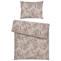POSTEĽNÁ BIELIZEŇ STITCHED LEAVES - hnedofialová/béžová, textil (140/200cm) - Modern Living
