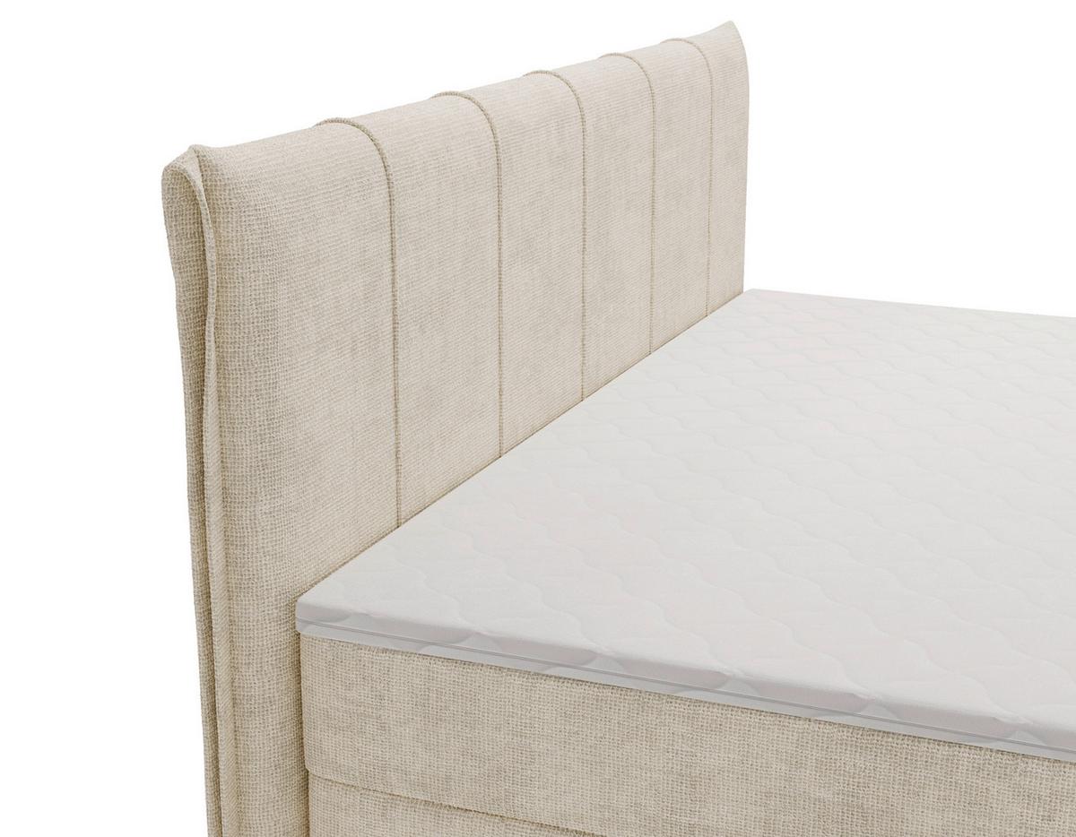 Americká posteľ VELORIA 180x200, béžová - prírodná farba/béžová, Konventionell, drevo/textil (180/200cm) - Mömax