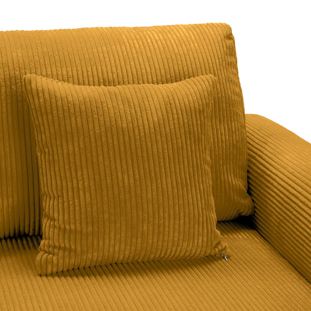 Rohová sedačka LILLE, obojstr., kari žltý menčester - svetlohnedá/kari žltá, Modern, drevo/textil (232/110/156cm) - Mömax