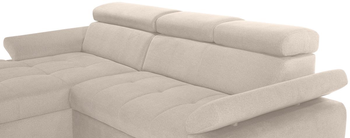 Ecksofa Perry - Beige/Silberfarben, Design, Textil (183/292cm) - Livetastic