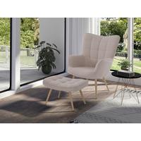 Sesselset Uta 2-Teilig Sandfarben - Sandfarben/Eichefarben, Basics, Textil (72/97/80cm) - MID.YOU