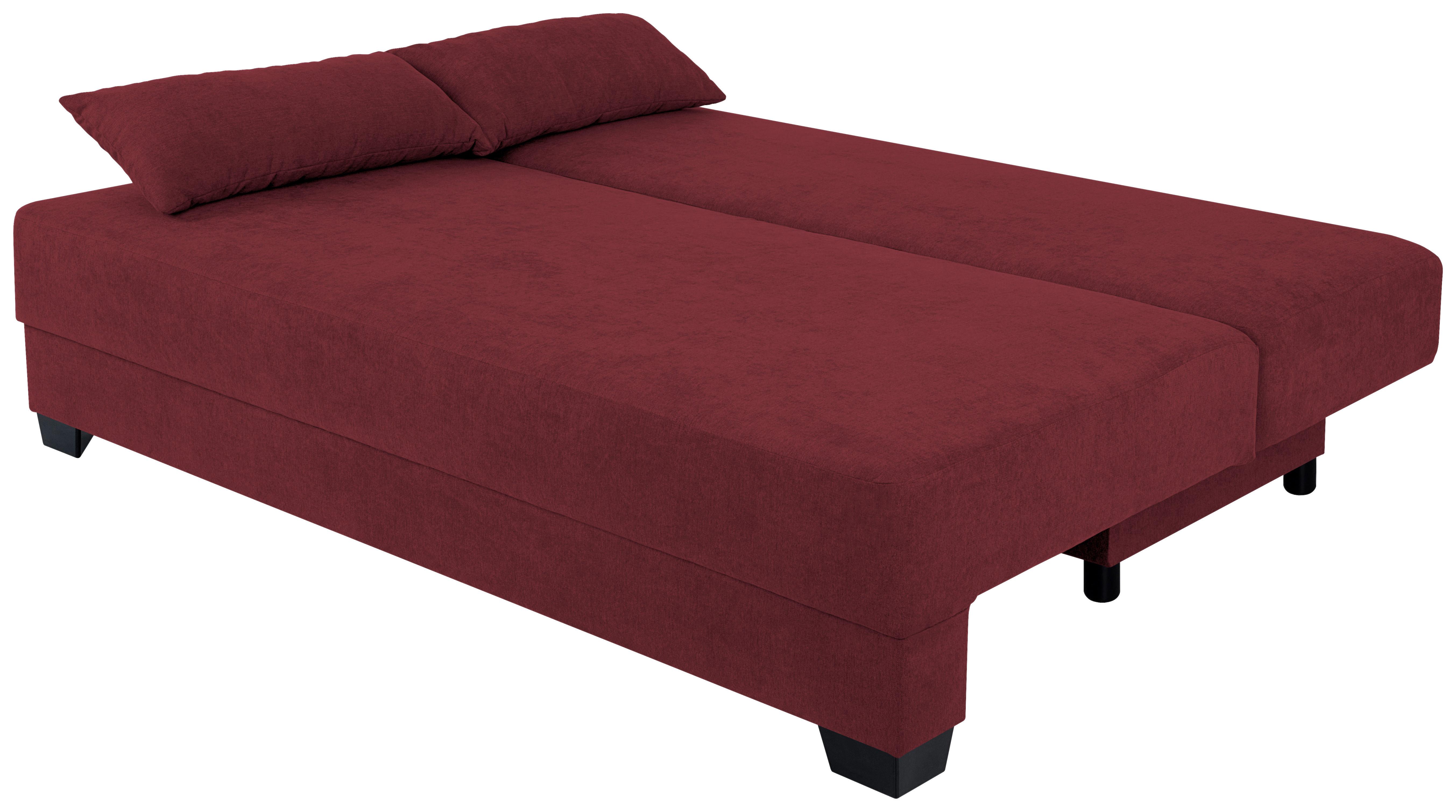 Sofa Mia mit Schlaffunktion Rot 200 cm - Rot/Schwarz, Design, Holzwerkstoff/Textil (200/90/110cm) - P & B