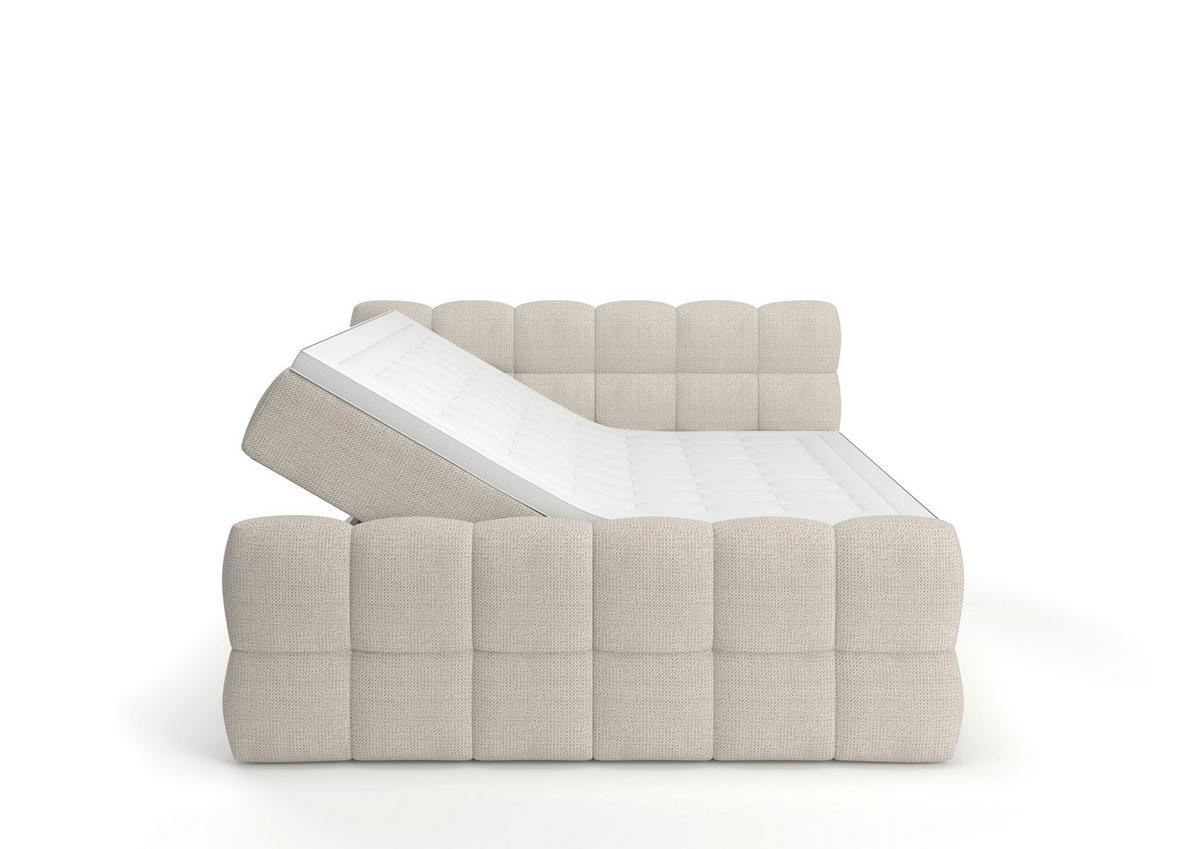Boxspringbett Brisbane inkl. Bettkasten 180x200 - Creme/Schwarz, Trend, Holz/Holzwerkstoff (180/200cm) - Sembella