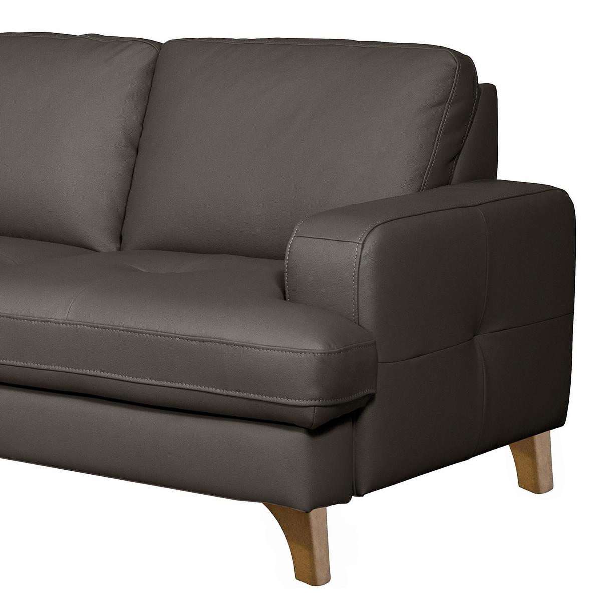 Ecksofa Fargo Dunkelbraun B: 190x234 Cm - Dunkelbraun/Buchefarben, Design, Leder/Textil (190/234cm) - Livetastic
