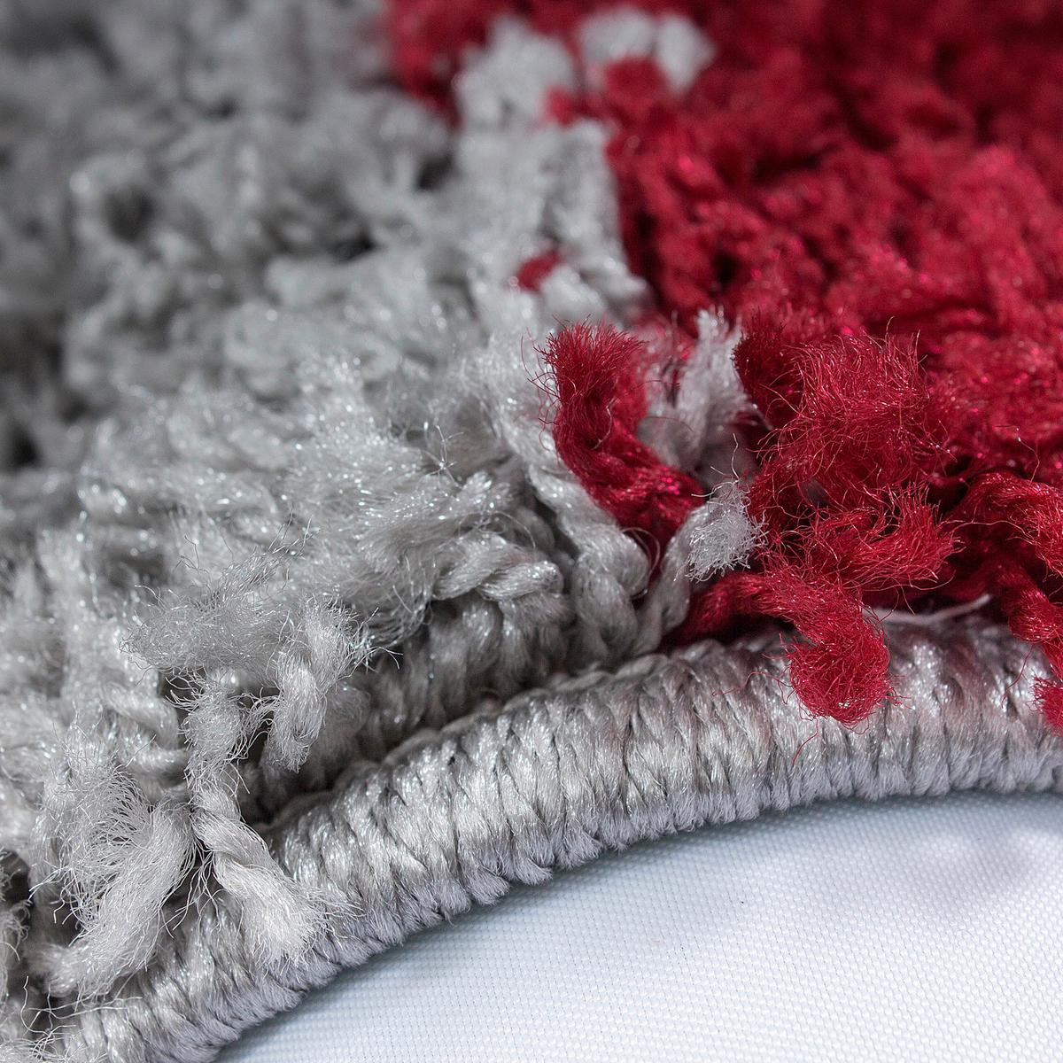 Hochflor Teppich Rot Life 200x290 cm - Rot/Hellgrau, KONVENTIONELL, Textil (200/290cm) - Novel