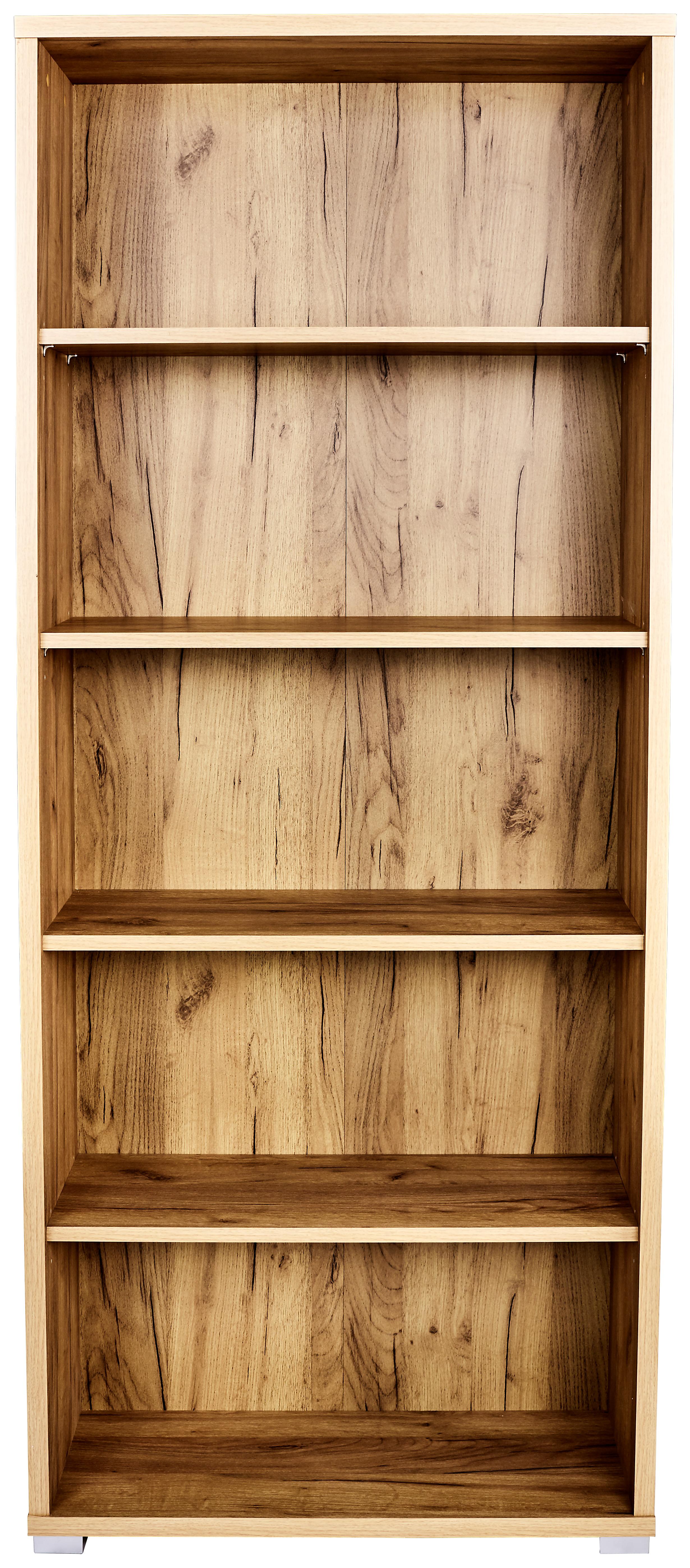 Regál na šanóny PROFI - farba duba/chrómová, Modern, kompozitné drevo/plast (75/185/35cm) - Ondega