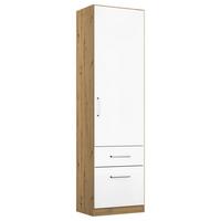 Drehtürenschrank 47 cm Berlin Eiche Dekor/Weiß - Weiß Hochglanz/Eiche Artisan, MODERN, Holzwerkstoff (47/210/54cm) - Rauch Möbel