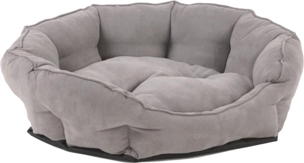 Hundekissen George LxBxH: 56x46x19 cm Grau Lederlook - Grau, KONVENTIONELL, Textil (56/46/19cm)