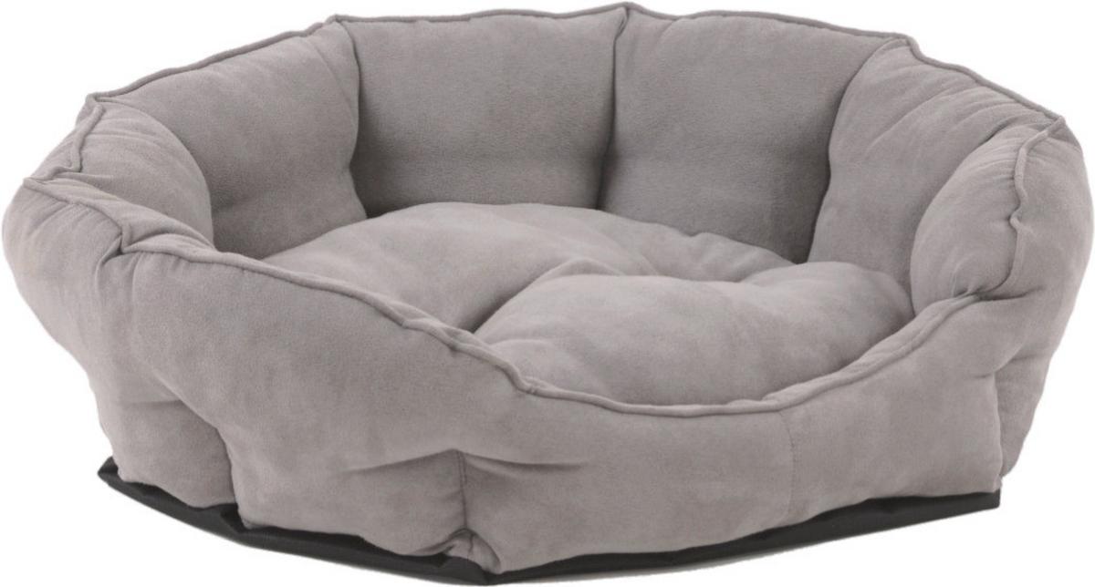 Hundekissen George LxBxH: 56x46x19 cm Grau Lederlook - Grau, KONVENTIONELL, Textil (56/46/19cm)