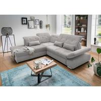 Ecksofa Dalida Grau S: 254x280 cm - Chromfarben/Grau, MODERN, Textil (254/280cm) - Livetastic