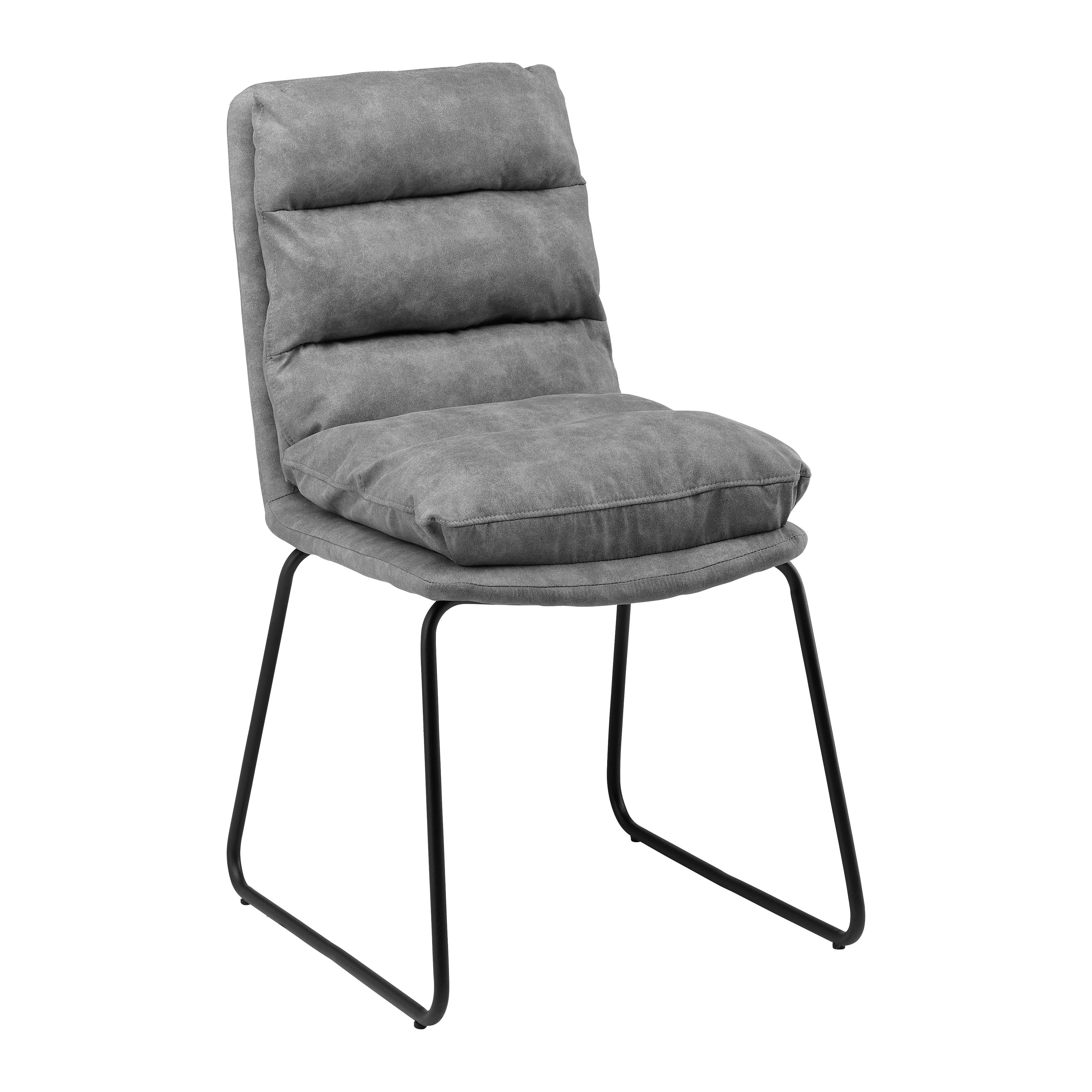 Jedálenská Stolička Kona Sivá - čierna/sivá, Moderný, kov/textil (48/90/65cm) - P & B