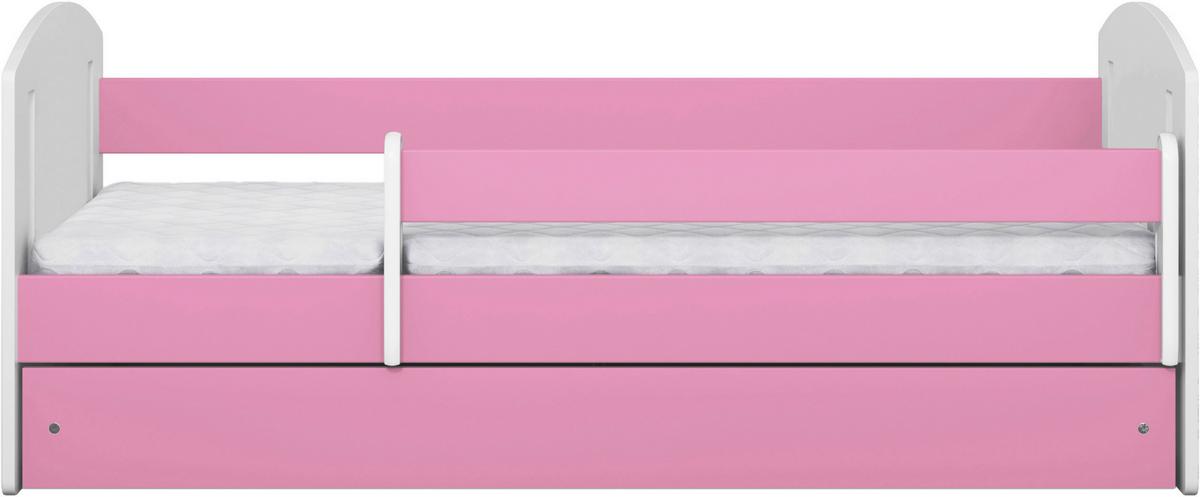 KINDER-/JUNIORBETT Classic Pink/Weiß 80x160cm - Pink/Birkefarben, MODERN, Holz/Holzwerkstoff (80/160cm) - MID.YOU