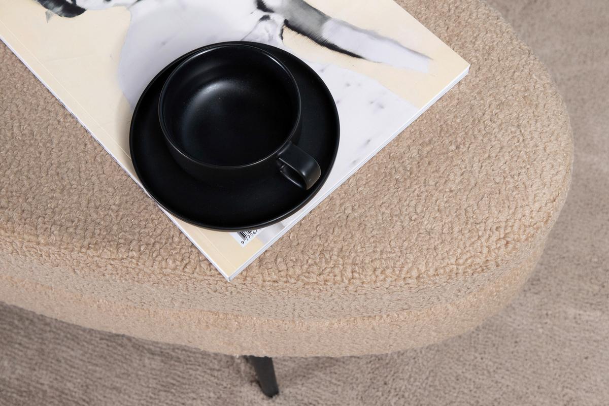 Hockerbank Otto - Beige/Schwarz, Design, Textil/Metall (100/41/40cm) - Livetastic