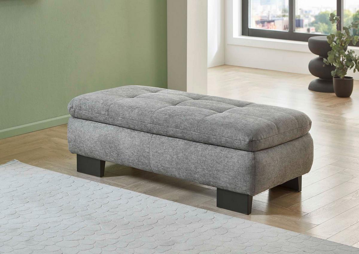 Výklopný taburet LANDO, šedá žinylka - šedá, Moderní (135/45/63cm) - Premium Living