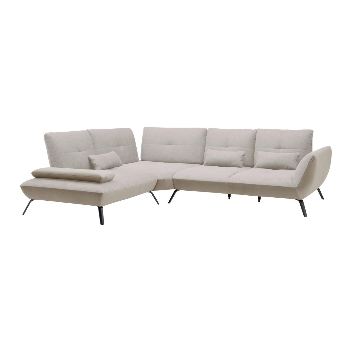 Rohová sedačka TRENDY, levá, písková / béžová - černá/pískové barvy, Moderní, kov/kompozitní dřevo (250/93/310cm) - Premium Living