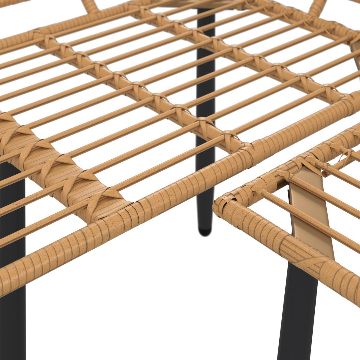 Loungegarnitur Kreta - Naturfarben/Grau, MODERN, Glas/Kunststoff (122cm) - Beldano