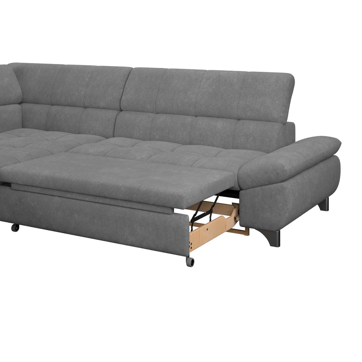 Ecksofa Gemini Anthrazit, B: 234cm - Chromfarben/Anthrazit, KONVENTIONELL, Textil (234/312cm)