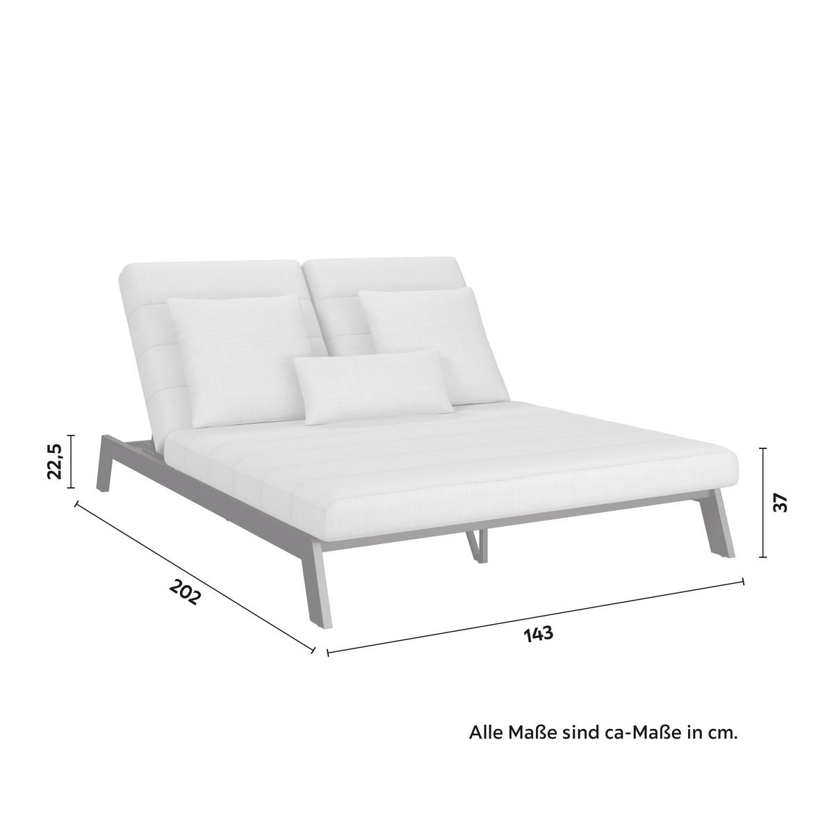 ZÁHRADNÉ LEŽADLO NOURI - svetlosivá, Modern, kov/textil (202/37/143cm) - Bessagi Garden