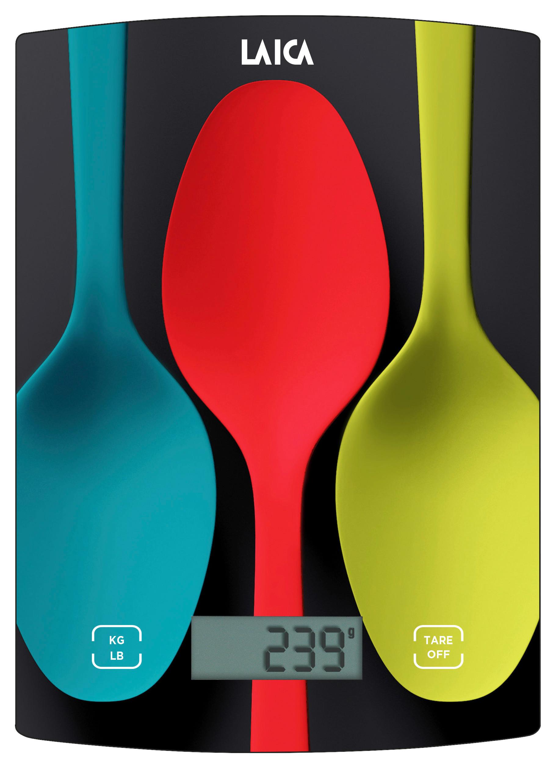 Elektrische Küchenwaage Ks1035 L Schawrz/bunt - Schwarz, Basics, Glas (20,5/14,6/18cm)