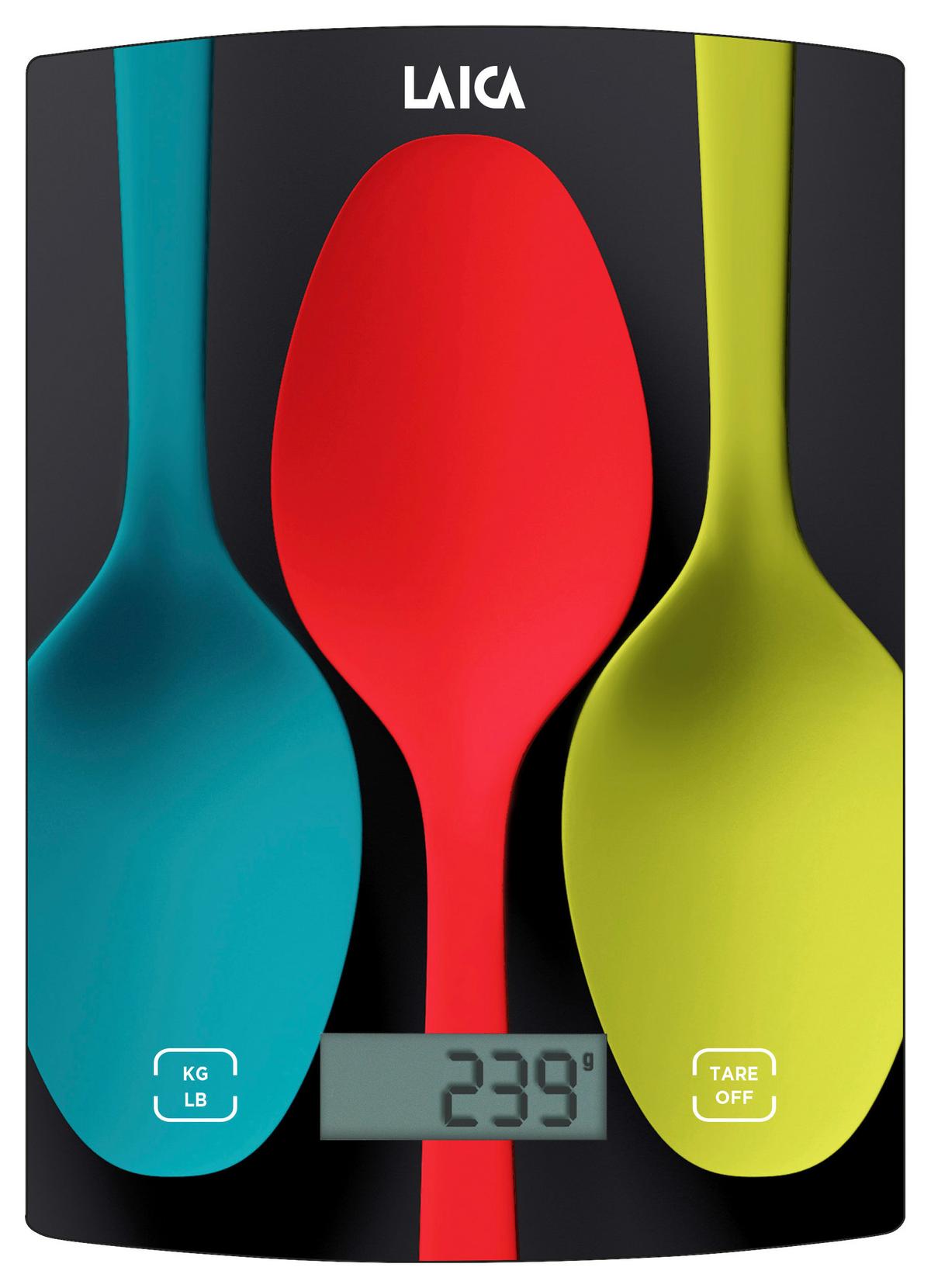 Elektrische Küchenwaage Ks1035 L Schawrz/bunt - Schwarz, Basics, Glas (20,5/14,6/18cm)