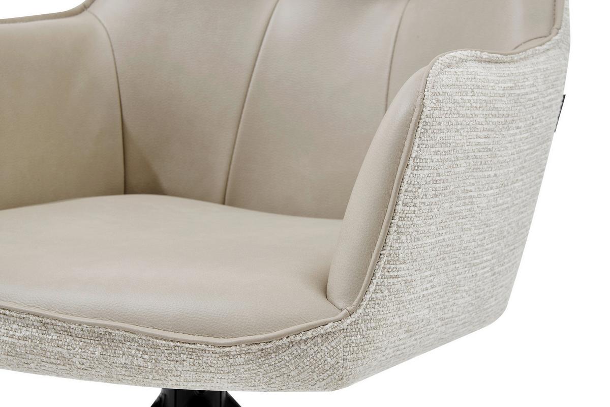 Armlehnstuhl Ion Schwarz/Taupe B: 58 cm - Taupe/Schwarz, MODERN, Holz/Textil (58/87/61,5cm) - Livetastic
