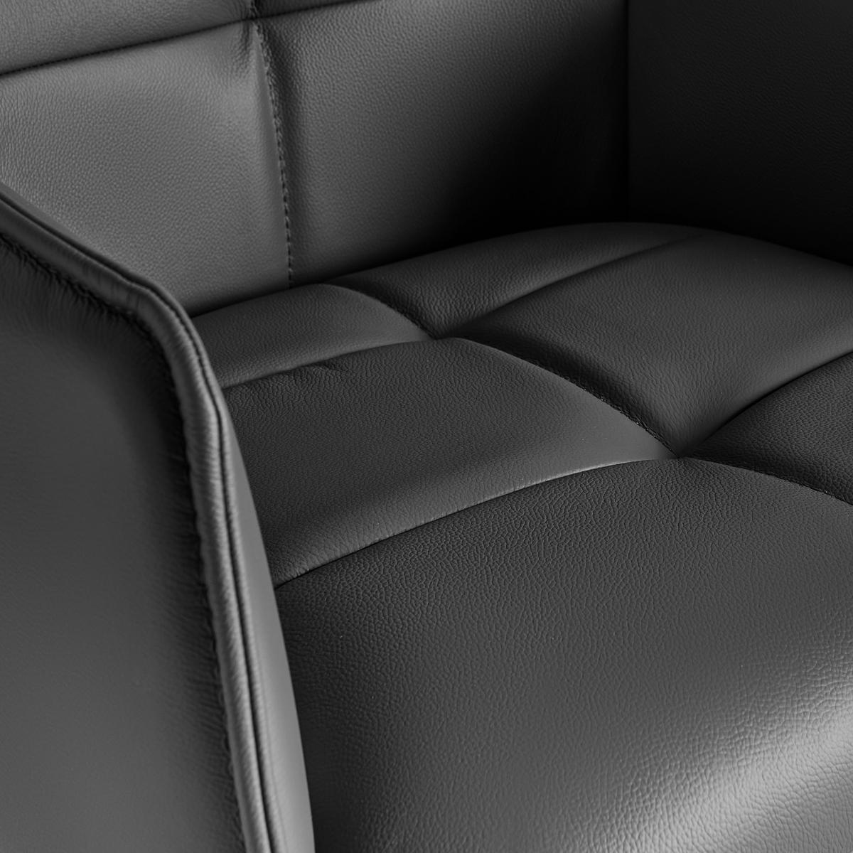 ŽIDLE S PODRUČKAMI VINCENT - černá, Moderní, kov/kůže (58/87/63cm) - Premium Living