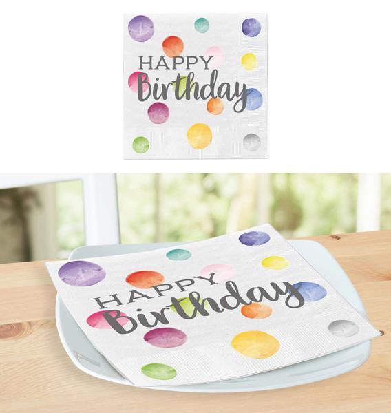 Serviette Happy Birthday - Basics, Papier (33/2/33cm)