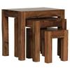 Beistelltisch Echtholz 3er-set Mumbai, Sheeshamholz - Sheeshamfarben, Design, Holz (37/35/37cm) - MID.YOU