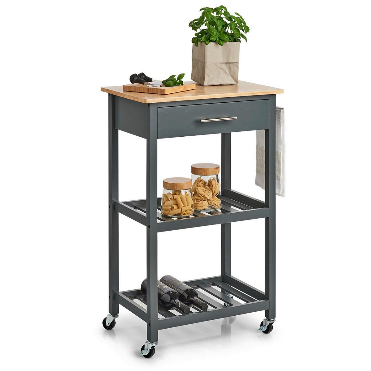 ALLZWECKWAGEN Grau B: 58 cm - Grau, Basics, Holz (58/93/40cm) - Zeller Present