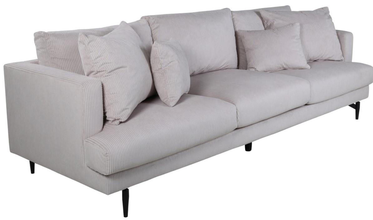 3-SITZER-SOFA Lysekil Schwarz/Beige B: 259cm - Beige/Schwarz, MODERN, Textil/Metall (259/86/86cm) - Livetastic