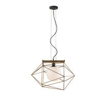Hängeleuchte Abraxas H: 150 cm 1-Flammig - Goldfarben/Schwarz, Design, Metall (40,5/29,5/150cm)