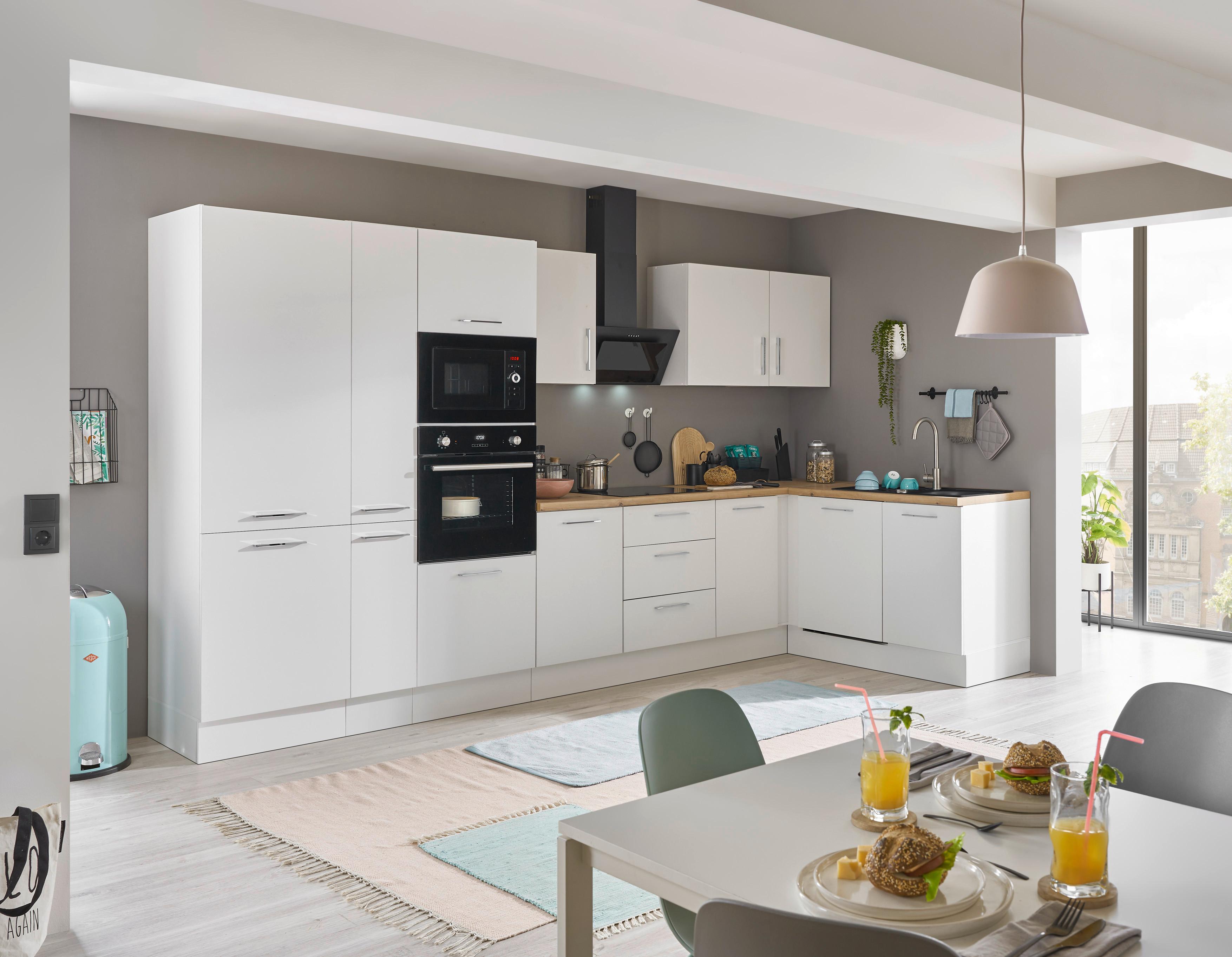 Eckküche Turin Weiss/eiche Dekor 370x175 Cm - Weiß/Eiche Artisan, Basics, Holzwerkstoff (370/175cm) - MID.YOU