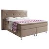 Boxspringbett Mit Topper Lederlook 200x180 Cm Oxford - Silberfarben/Cappuccino, KONVENTIONELL, Leder/Textil (200/125/210cm) - MID.YOU