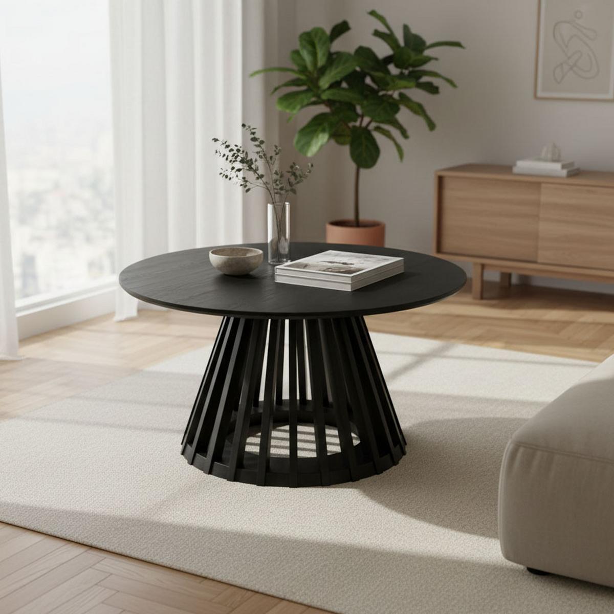 Konferenční stolek ENNIO černá - černá, Moderní, dřevo/kompozitní dřevo (80/40cm) - Bessagi Home